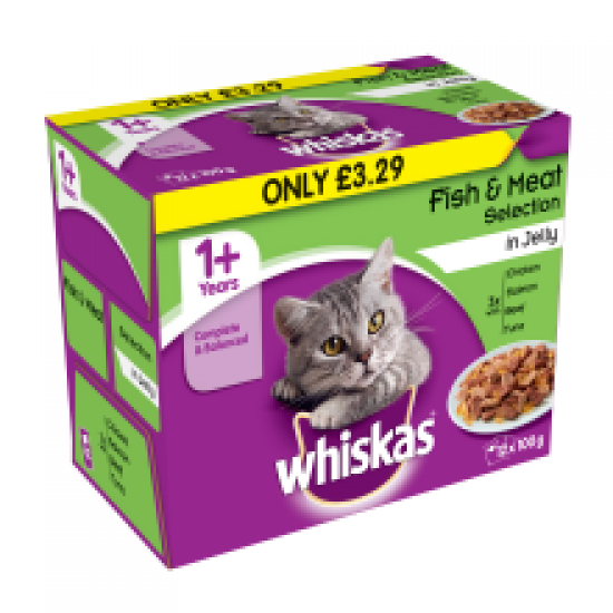 Whiskas Pouch Fish & Meat Selection pm £3.29 12 Pack x 100g