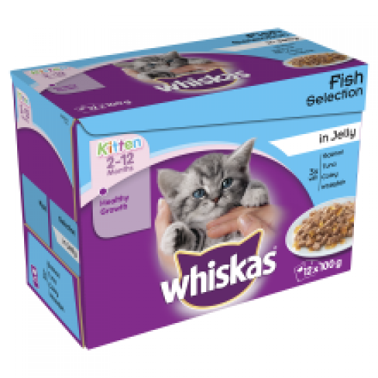 Whiskas Pouch in Jelly Fish Selection Kitten 12 Pack