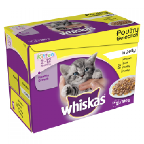 Whiskas Pouch Poultry Selection Chunks In Jelly Kitten