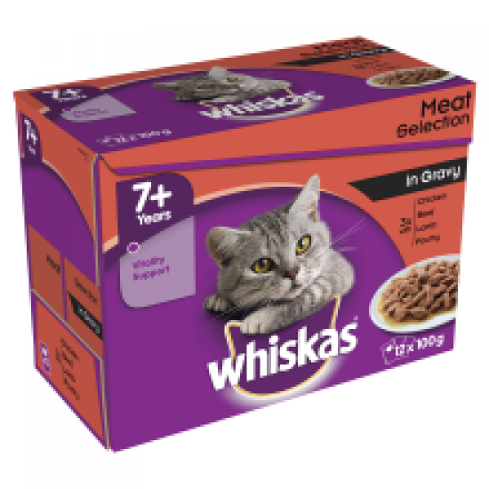 Whiskas Pouch 7+ Meat 12 Pack