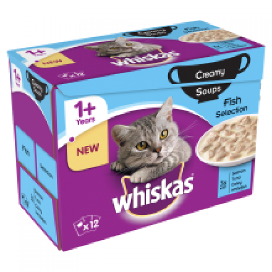 Whiskas 1+ Soup Fish 12Pack