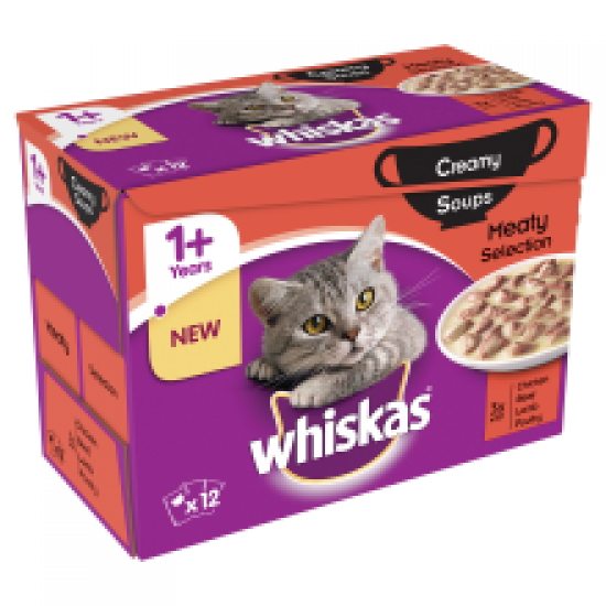 Whiskas 1+ Soup Meat 12 Pack