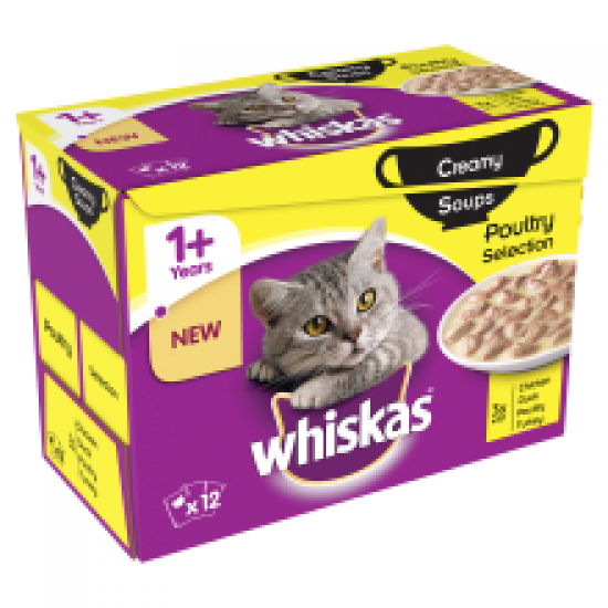 Whiskas 1+ Soup Poultry 12 Pack