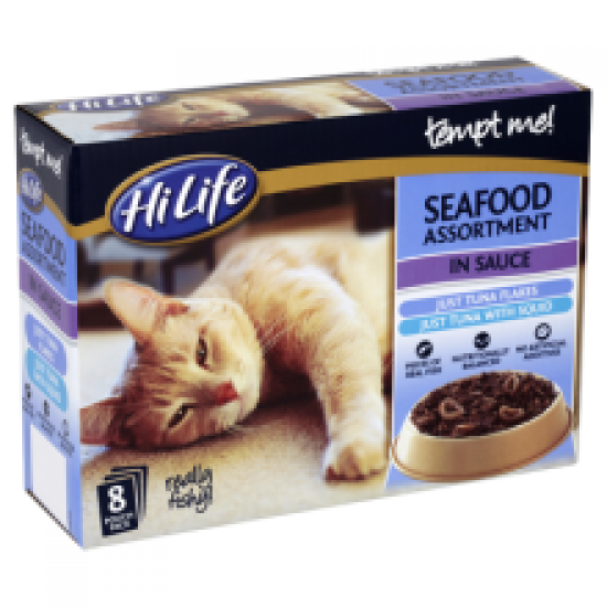 HiLife Tempt Me! Adult - Seafood Assortment in Sauce 8 x 85g Multipack