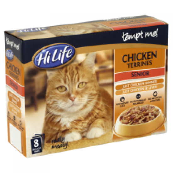 HiLife Tempt Me! - Senior - Chicken Terrines 8x85g Multipack