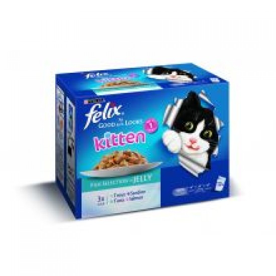 Felix As Good As It Looks Kitten Fish Selection 12 Pack