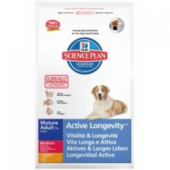 Hills Science Plan Canine Mature Adult 7+ Active Longevity Medium with Chicken